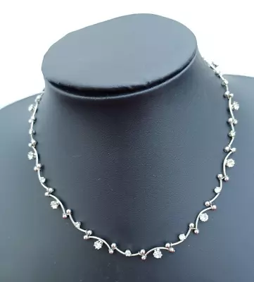 M&S  Necklace Faux Diamonds Costume Jewellery  Silver Tone • £3.99