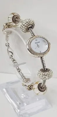 Rrp £99.99 Lovely Ladies Accurist Charm Bracelet Watch24 Mm Stainless No Box • £38