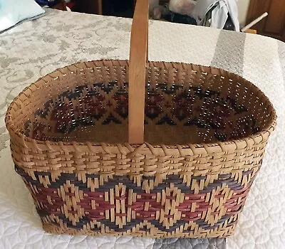 Vintage  Large Native American  Woven Basket With Handle • $85