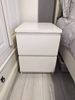 IKEA Malm Chest Of 2 Drawers Bedside Table White • £30