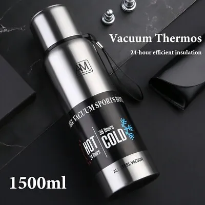 $38.45 • Buy Stainless Steel Thermos Vacuum Water Flask Double Wall Insulated Thermal Bottle