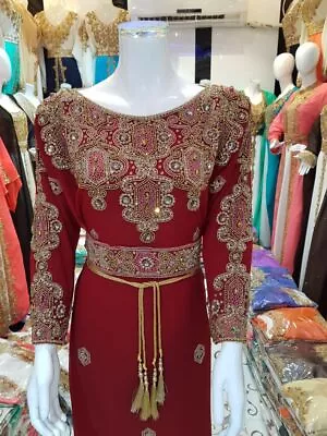Dubai Kaftan Long Gown Moroccan Style Abaya Farasha Women Dress Maxi K266 • $69