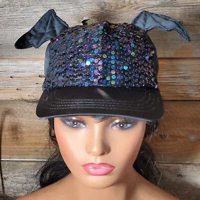 Claire S Sequin Baseball Cap With Bat Wings - NWT  • $16