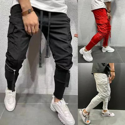 Man Casual Baggy Joggers Pants Sweatpants Cargo Sports Slim-Fit Workout Trousers • $19.99