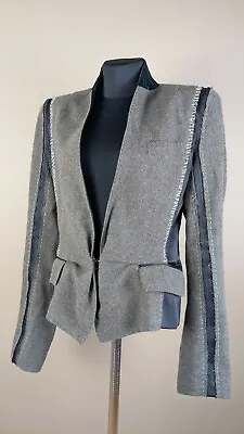 HAIDER ACKERMANN Womens Wool Silk Jacket Blazer Brown Size 36 • $399.99