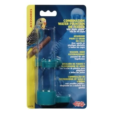 £6.95 • Buy Living World Combo Water Fountain & Feeder Plastic Bottle Budgie Cage Accessory