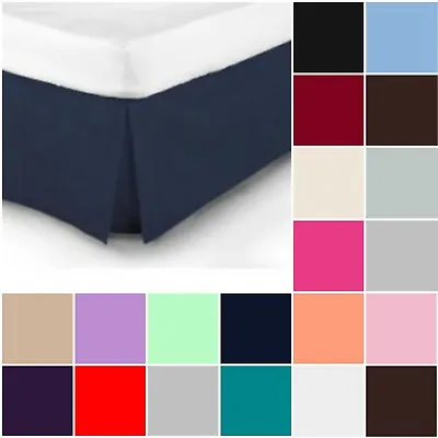 Plain Dyed Pleated Base Poly Cotton Valance Sheets Single Double King S King • £4.95