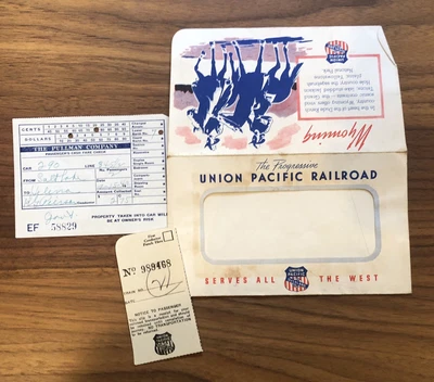 $16.59 • Buy 1942 Union Pacific Railroad Ticket Stub SEAT ENVELOPE - Pullman Salt Lake 