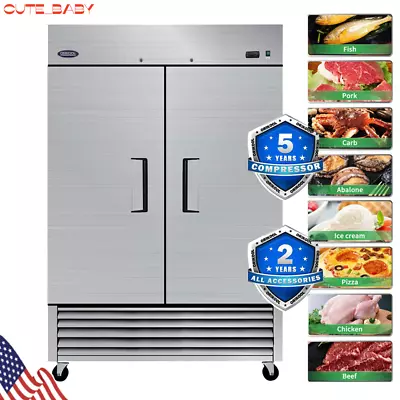 54  Commercial Freezer 49 Cu.ft With 2 Solid Door ETL Upright Freeze Storage • $2679