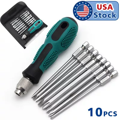 10 In 1 Magnetic Precision Screwdriver Bits Set Slotted Star Repair Tool Set • $9.98