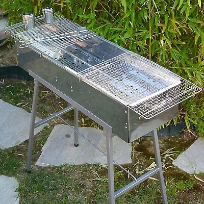 Grill 32 X11  Portable Stainless Steel Charcoal BBQ Kebab Grill Shish Kebob • $260