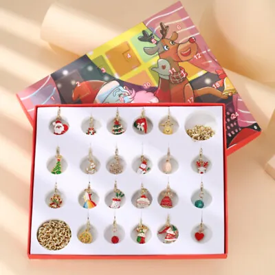 Christmas Countdown Calendar Gift Box Advent Golden Bracelet Necklace Blind Box • $21.98