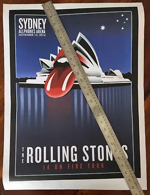 THE ROLLING STONES Original 2014 Heavy Weight Rag Paper Concert POSTER • $175