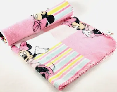 Disney Pink Fleece Throw Blanket Minnie Mouse Cudlie Accessories 35 X 28 • $16