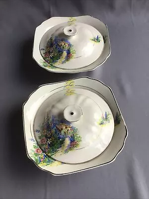 Pretty Pair Of Vintage Lidded Serving Dishes • £12.50