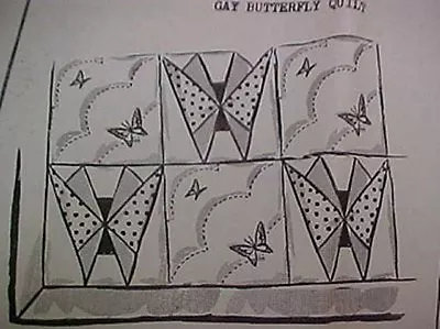 Vintage Quilt Pattern Mail Order Fancy Deco Style Butterfly Pieced 1930s Era • $8