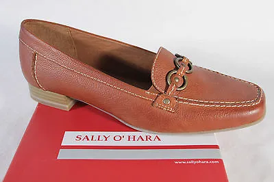 Sally O'Hara Women's Slipper Pumps Ballerina Braun Leather New • £31.32