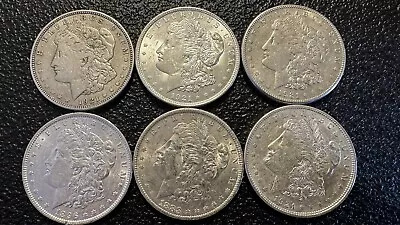 LOT Of 6 Morgan 90% Silver Dollar Coins USA! • $31