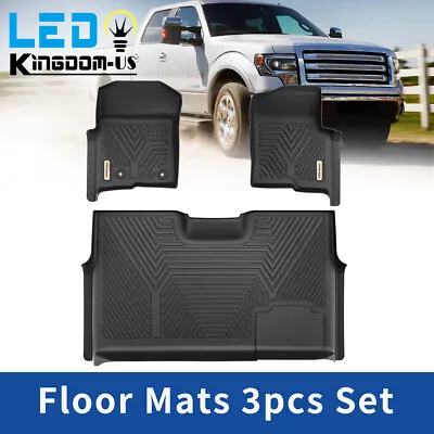 $109.24 • Buy All Weather Floor Mats Liners For 2010-2014 Ford F-150 SuperCrew Cab Black TPE