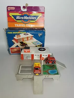 Micro Machines Fire Department Travel City Playset Box & 2 Cars See Description • £32