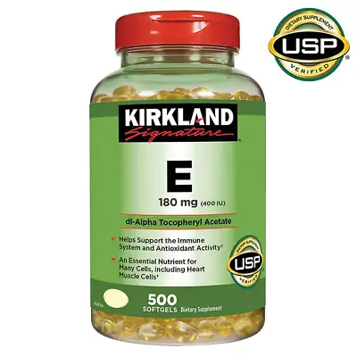 Kirkland Signature Vitamin E 180 Mg. 500 Softgels - Free Shipping! • $17.88