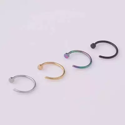 Stainless Steel Small Thin Fake Nose Ear Lip Body Ring Clip On No Piercing • $3.14