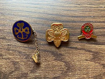 Girl Scout Pins Lot Of 3  Be Prepared Girl Scout Membership Pin - Vintage - GSA • $22.99