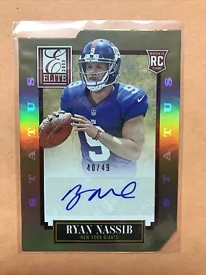 2013 Elite Ryan Nassib Rc Auto Status Die-Cut /49 Minty! • $3.75