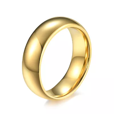 Classic Tungsten Carbide Ring Gold Marriage Engagement Couple Wedding Bands  • $13.22