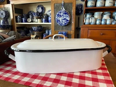 $75 • Buy Antique White With Black Trim Fish Poacher