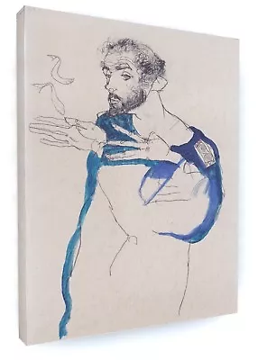 Egon Schiele - Gustav Klimt Im Blauen Malerkittel FINE ART CANVAS PICTURE • £27.44