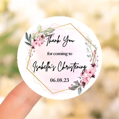 £5 • Buy Christening Stickers Personalised, Baptism, Naming Day Favour, Matt Or Gloss