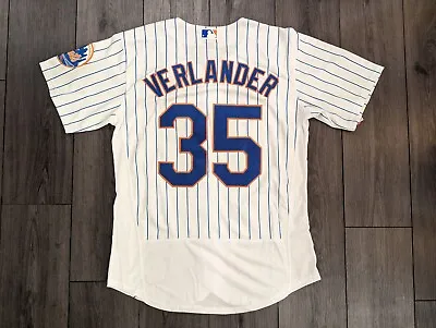 Justin Verlander #35  New York Mets Pinstripe Baseball Jersey Men's Large • $14.99