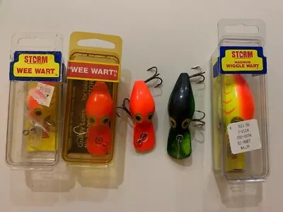 5 Total:  3 Wee Wart 1 Wiggle Wart 1 Magnum Wart All Are Pre Rapala • $44