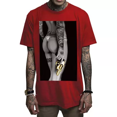 Mafioso Men's Goldie Short Sleeve T Shirt Red Clothing Apparel Tattoo Skull T... • $26.24