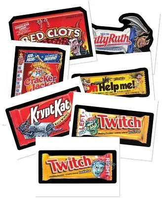 2023 Topps Wacky Packages Halloween Postcards 7 Insert Sticker Card Set • $42.99