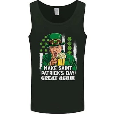 $14.79 • Buy St Patricks Day Great Again Donald Trump Mens Vest Tank Top