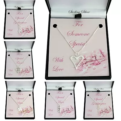 Sterling Silver Necklace For Women & Girls Owl Heart Mum Star Angel Etc • £15.99