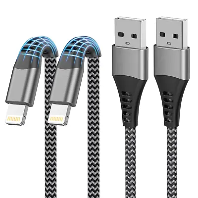 Iphone Charger Cable 2M 2Pack Mfi Certified USB To Lightning Cable 2M Iphone Ch • £9.99