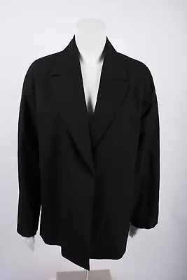 Zara Womens Black Blazer Suit Coat Jacket Uniform 1 Button L Large 7861/995 NWT • $19.49