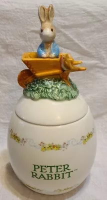 Easter 2003 Beatrix Potter Peter Rabbit Cookie Jar Egg Shaped FW & Co Teleflora • $24.99