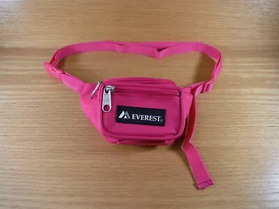 Everest Fanny Pack Mini 2 Pocket Canvas Adjustable Waist Fanny Pack Pink • $9.95