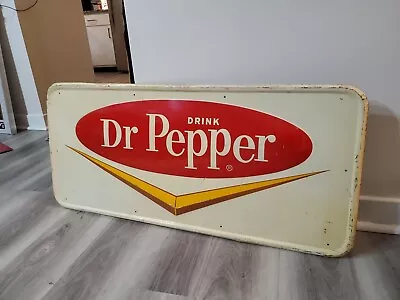 C.1950s Original Vintage Drink Dr. Pepper Sign Metal Embossed Clean Coke Pepsi • $699