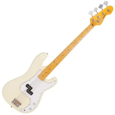 £349 • Buy Vintage V4 ReIssued Maple Fingerboard Bass ~ Vintage White ~ V4MVW ~ P STYLE