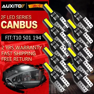 AUXITO 10X 501 W5W T10 LED Side Marker Light Bulb 6000k Dome Map Globe Canbus • $10.85