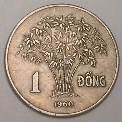 1960 Viet Nam Vietnamese One 1 Dong Bamboo Coin VF • $4.19