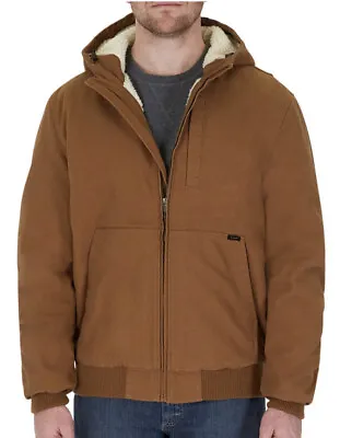Lee Mens Jacket Workwear Bomber Sherpa Lined Hooded Durable Canvas Size XLarge • $44.95