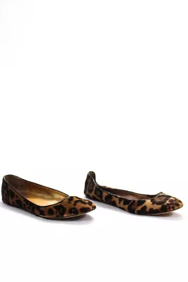 J Crew Womens Cheetah Print Ballet Flats Shoes Brown Size 8.5 Lot 2 • $2.99