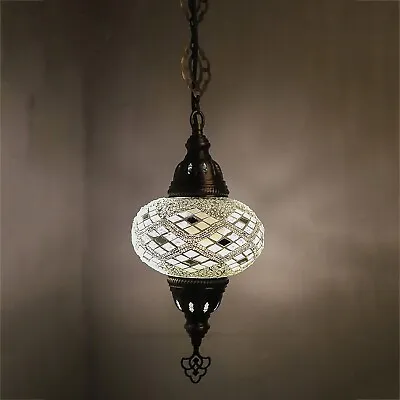 Turkish Moroccan Style Mosaic Multicolour Hanging Lamp Light Large Globe • $60.76