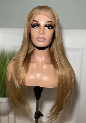 Honey Blonde Lace Frontal Wig | 100% Human Hair | Bone Straight • £250